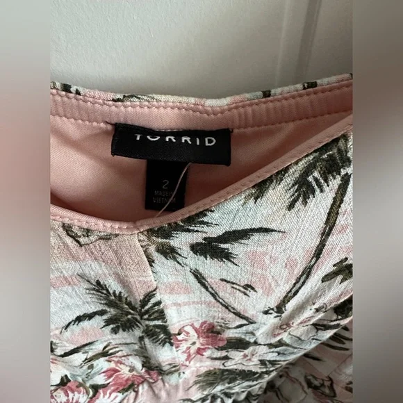 Torrid Floral Pink Strapless Maxi Dress size 2 - Picture 7 of 8